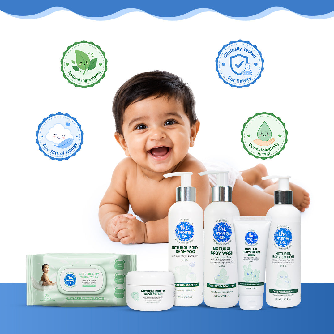Natural Baby Water Wipes - Pack of 6