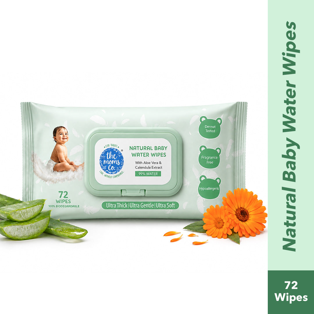 Natural Baby Water Wipes - Pack of 6
