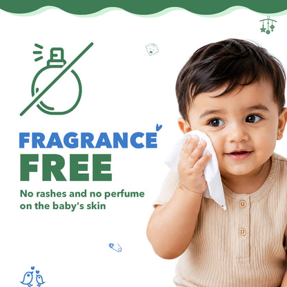 Natural Baby Water Wipes - Pack of 6