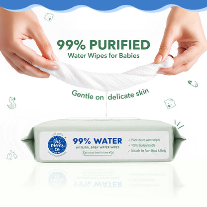 Natural Baby Water Wipes - Pack of 6