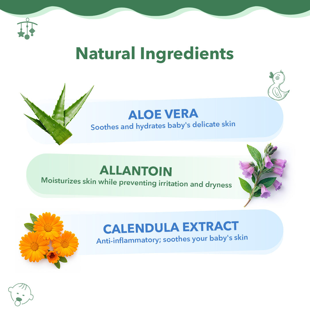 Natural Baby Water Wipes - Pack of 6