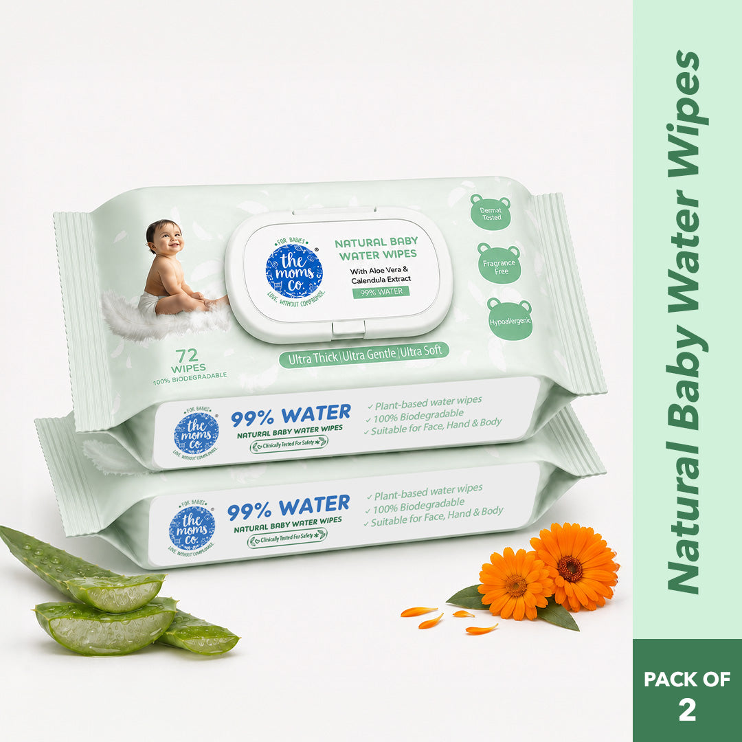 Natural Baby Water Wipes - Pack of 2