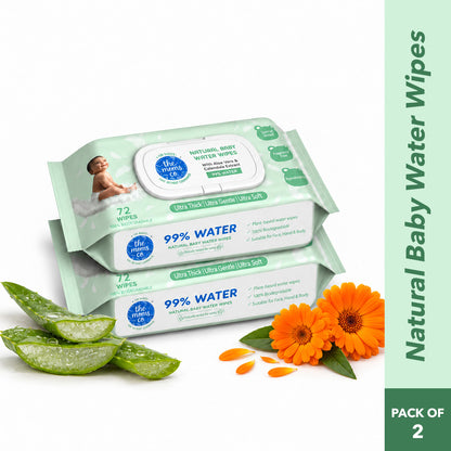 Natural Baby Water Wipes - 2 Packs