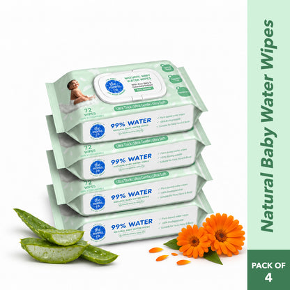 Natural Baby Water Wipes - 4 Packs