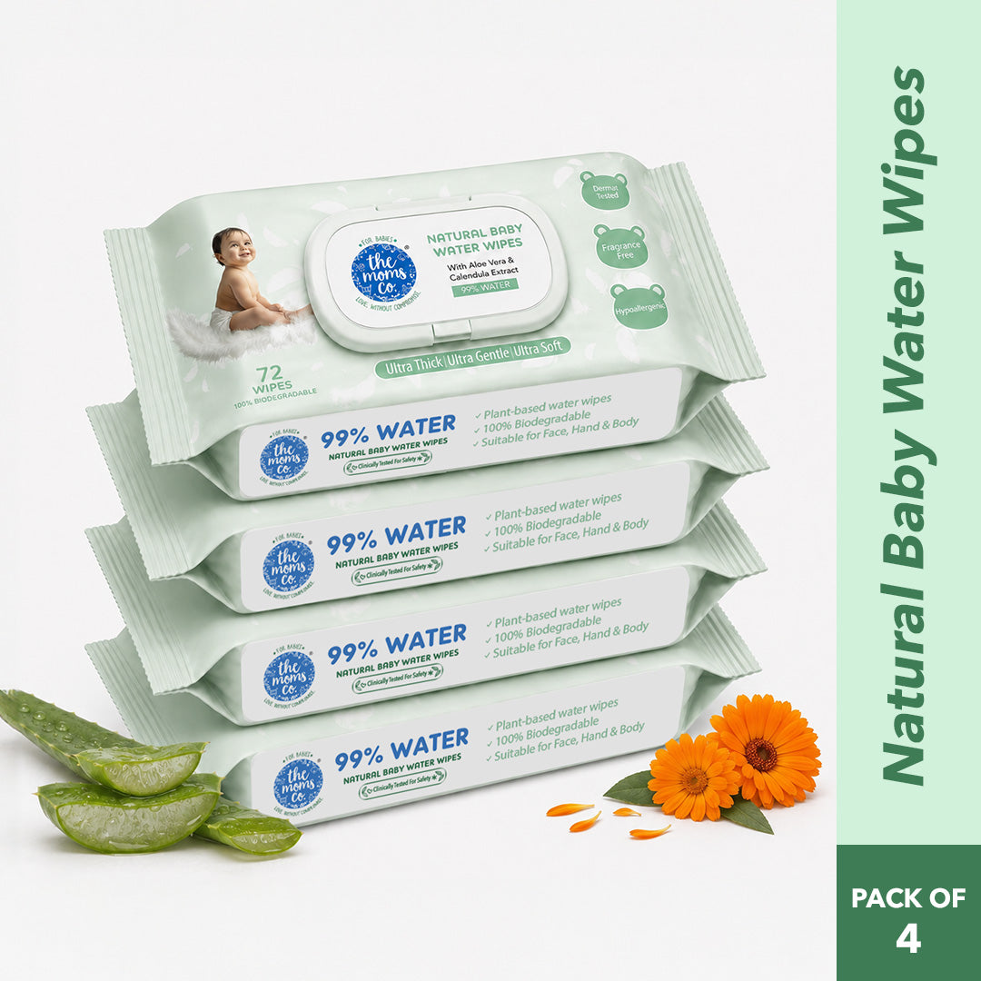 Natural Baby Water Wipes - Pack of 4